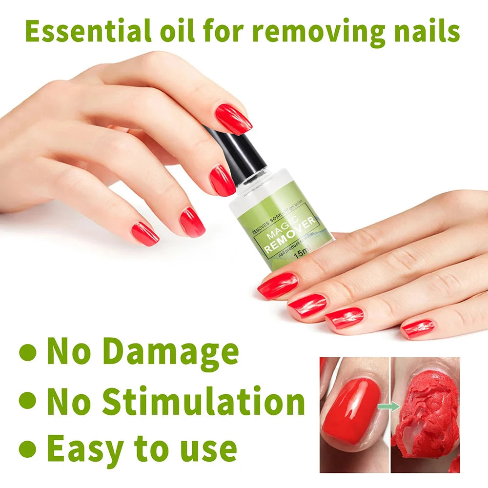 Professional Nail Polish Remover Burst Nail Gel (Don't Hurt Nails) 3 mins Quickly Removes Soak-Off Gel Polish UV Nail Lacquer