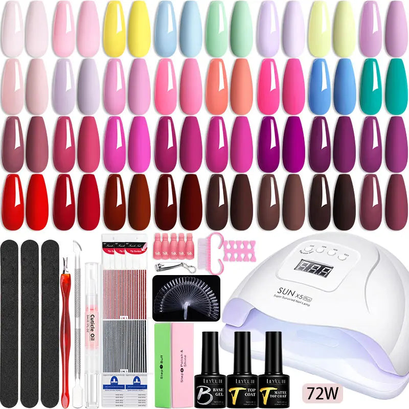 Manicure Set 32Colors Gel Nail Polish Set With UV LED Lamp Dryer Nail Art Vernis Semi Permanent UV Gel Set Nail Supplies Kit