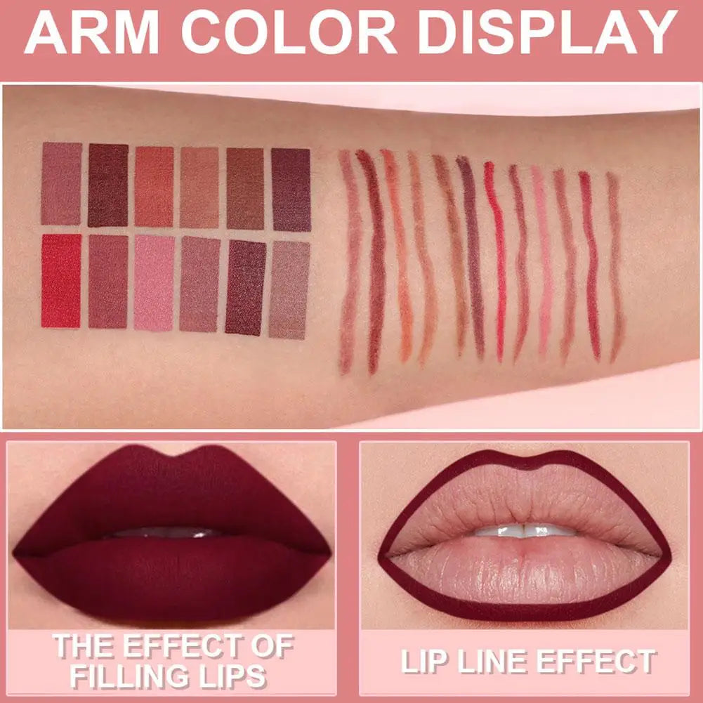 Lipstick Pen 6-color Lip Liner Matte Crayon Lipstick Long-lasting For Women's LIP Makeup  Gloss Sexy Lip Care Cosmetics