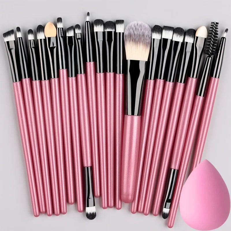 20PCS Makeup Brushes Set for Cosmetics Foundation Blush Powder Eyeshadow Kabuki Blending Brush With Powder Puff  Beauty Tools