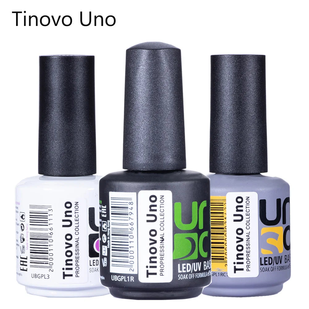 Tinovo Uno Latest Rubber Base Gel Nail Polish UV Semi Permanent Thick Strong Base Coat Top Coat for Manicure Nails Art Salon