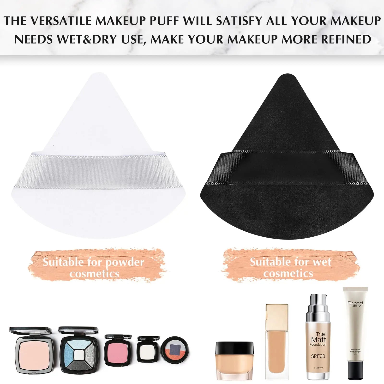 100Pcs Customized Logo Powder Puff Face Triangle Makeup Tool Powder Soft Cosmetic Puff Makeup Foundation Sponge Beauty Tool