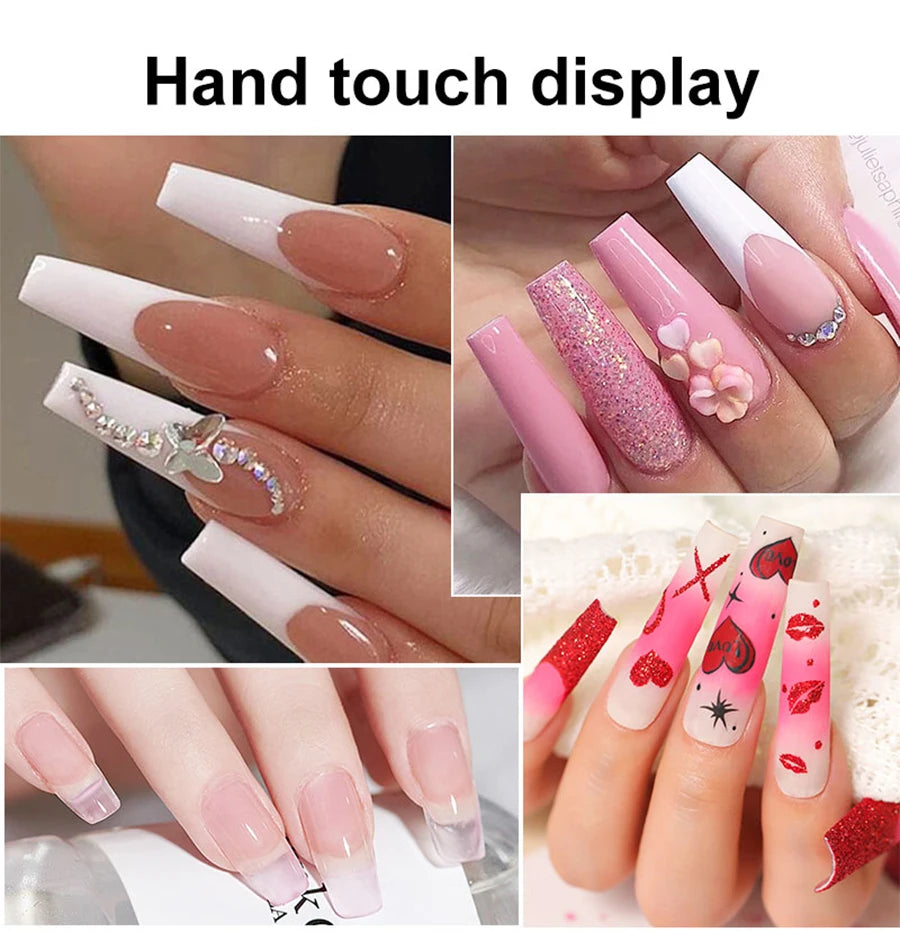 Nail Art Crystal Powder Set With 6W Nail LED Lamp For DIY Extended Carving Nail Polish Machine Tools Scholar Complete Tool Kits