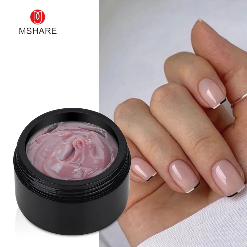 MSHARE Dark Pink Jelly Gel Builder Nails Extension 50ml Hard Building Nail UV LED Gel