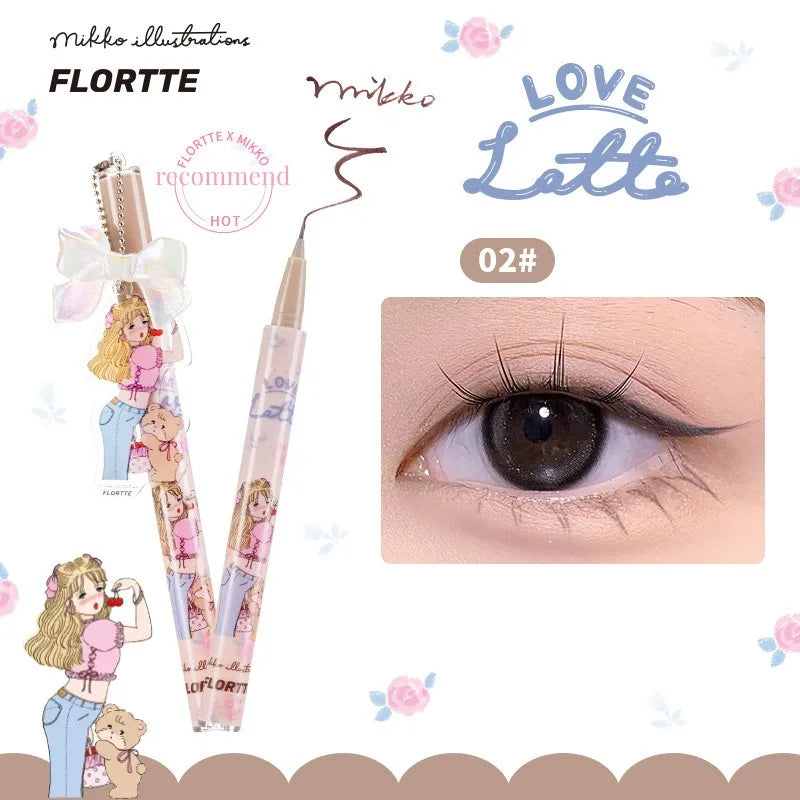 FLORTTE MIKKO Eyeliner Branded Color Liquid Eyeliner Eye Waterproof Long Lasting Eye Liner Easy to Wear Eyes Makeup Cosmetics