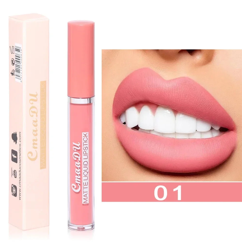 CmaaDu 10Color Love Velvet Nude Moisture-Matte Liquid Lipstick Lipgloss 10-Hour Makeup Soft-Focus Blurred Lip Colour Cosmetics