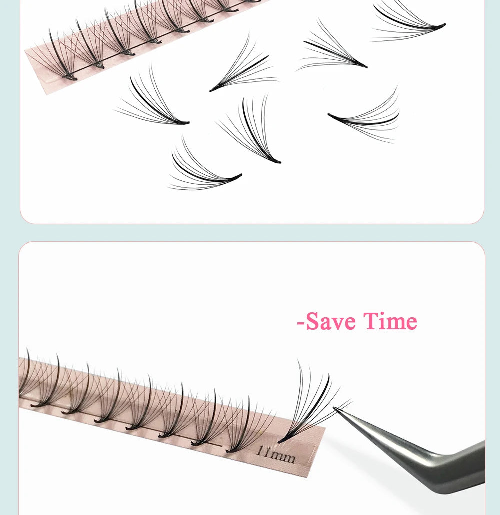 Goddess Wispy Premade Volume Fans 9D/13D  Individual Lashes Extension Pointy Stem 320 Fans Faux Mink Pre Made Russian Lashes