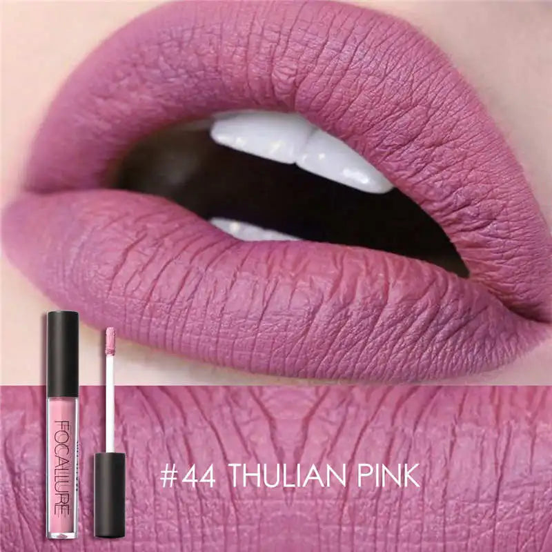 FOCALLURE Waterproof Liquid Lipstick Batom Red Velvet Lip Tint Brown Nude Matte Colourful Lipstick Makeup Cosmetics Maquiagem