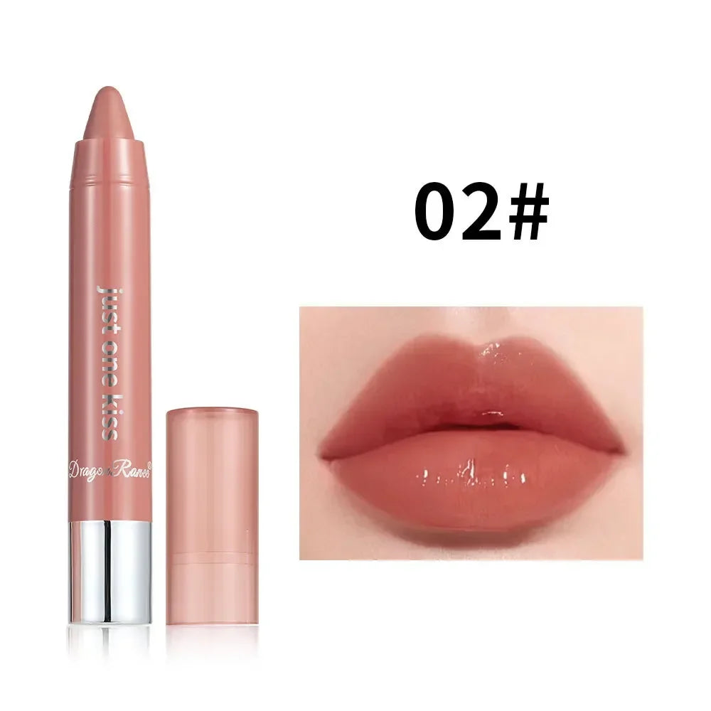 Matte Moisturizing Crayon Lipstick Makeup Pink Red Long Lasting Color Rendering Waterpoof Non-Stick Cup Lip Tint Woman Cosmetics