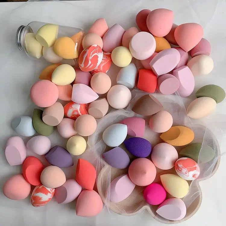 50pcs Makeup Blender Applicator Sponge Mini Blending Foundation Powder Cosmetic Egg Puff Dry Wet Use Face Puffs Air Cushion Tool