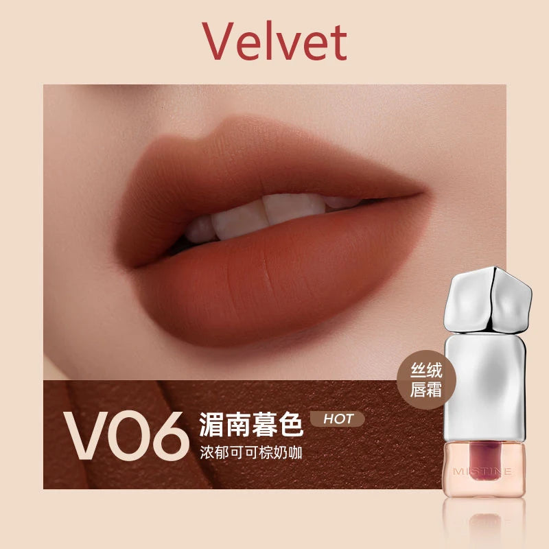 Mistine Lip Gloss Mirror-like Glossy Lip Tint Moisturizing Velvet Matte Long-lasting Liquid Lipstick