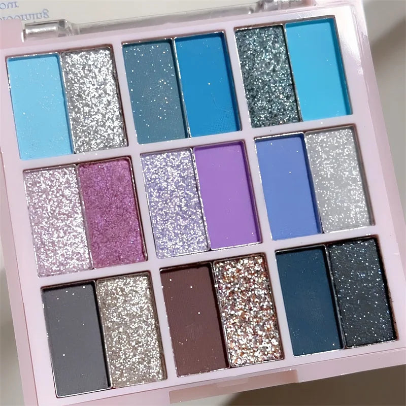 18 Colors Color Blocking Eyeshadow Palette Korean Makeup Summer Ice Cream Color Eyeshadow Pink  Purple Makeup Palette Cosmetics