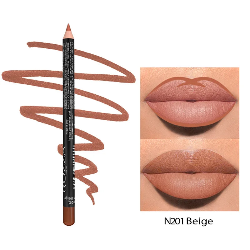 Nude Matte Lipstick Pencil multifunctional14 Color Long-lasting Waterproof Lip Pencil High Pigmented Lip Liner Lip Makeup Tool