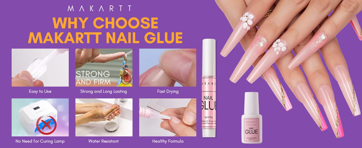 Nail Glue Remover Glue Off for False Nails , Makartt Press ON Nails Glue Remover Fake Nail Adhesives Remover Nail Glue Debonder