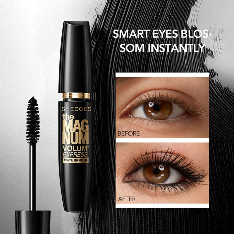 4D Black Mascara Thickening Lengthening Curling Up Waterproof Long Lasting Makeup Effect Liquid Fiber Multicolor Mascara