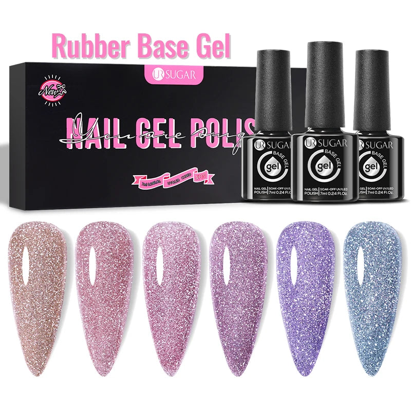 UR SUGAR 6Pcs Color Gel Nail Polish Kit 7ml Glass Bottle Soak Off UV LED Nails Varnish Gel Whole Set Semi Permanent Nail Art Gel