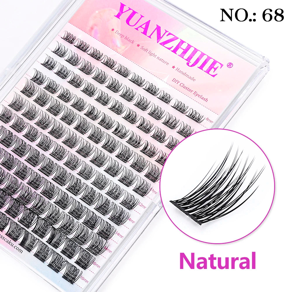 Factory Wholesale 12 Rows 0.07mm Mix 8-16mm Individual DIY Clusters Fake Eyelashes Extensions C D Curl Newbie Daily Lash Makeup