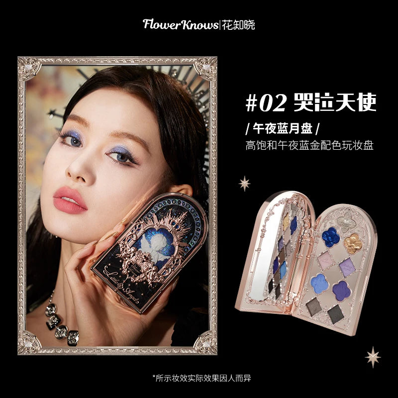 Little Angel Flower Knows Eyeshadow Palette Eye Glitter Make Up Palette Long Lasting 9 Color Eye Shadow For Girl And Women