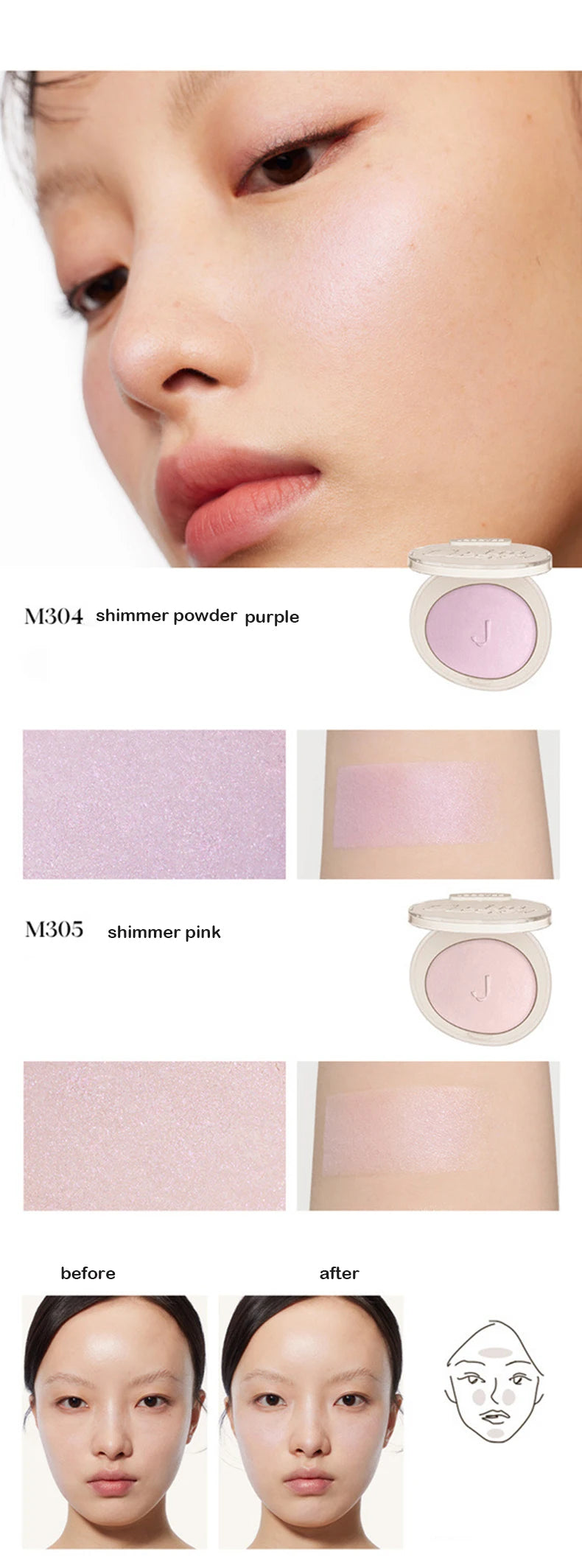 Joocyee Brown Blush Makeup Matte Nude Blusher Single Colour Waterproof Long Lasting Highlighter Powder