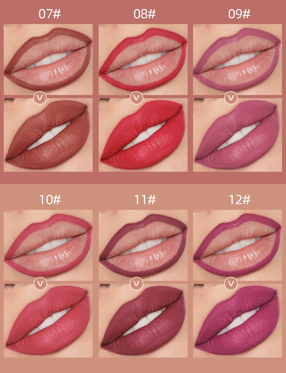 12pcs Lip Liner Pencil Set Matte Nude Contour Lipliner Pencil Lipstick Waterproof Long Lasting Lipstick Pen Lip Tint Cosmetics