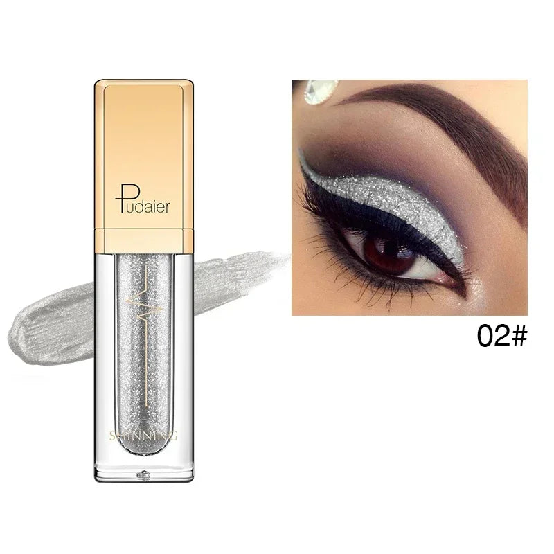 Pink Liquid Glitter Eyeshadow Metallic Pigment Eyes Makeup 18 Colors Shimmer Eye Shadow Liquid Waterproof Maquiagem Yeux Sombra