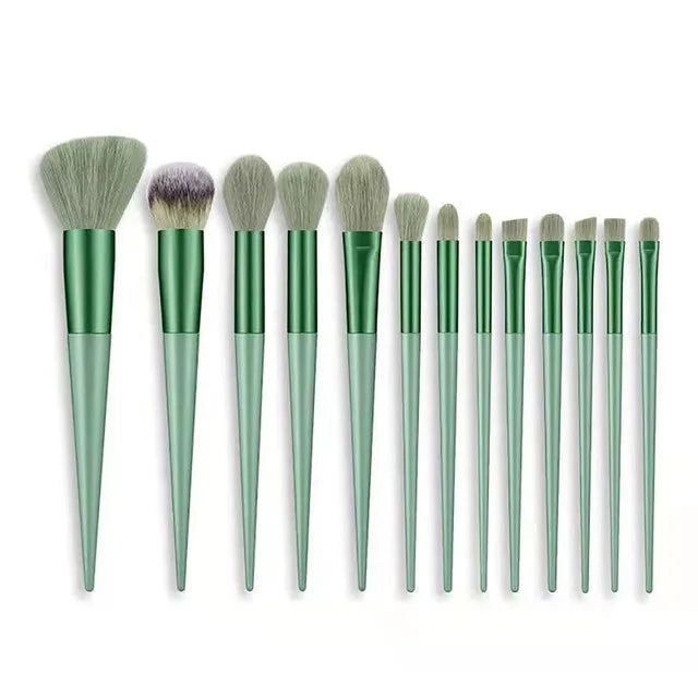 13/8PCS Makeup Brushes Pro Green Brush Set Powder Eyeshadow Blending Eyeliner Eyelash Eyebrow Make Up Beauty Cosmestic Brushes