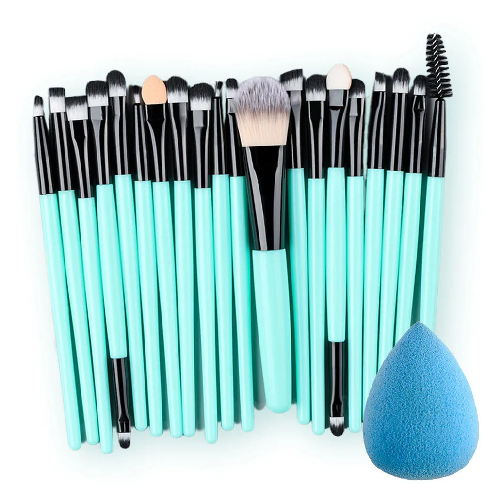 20PCS Makeup Brushes Set for Cosmetics Foundation Blush Powder Eyeshadow Kabuki Blending Brush With Powder Puff  Beauty Tools