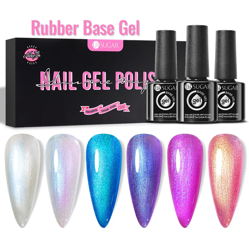 UR SUGAR 6Pcs Color Gel Nail Polish Kit 7ml Glass Bottle Soak Off UV LED Nails Varnish Gel Whole Set Semi Permanent Nail Art Gel