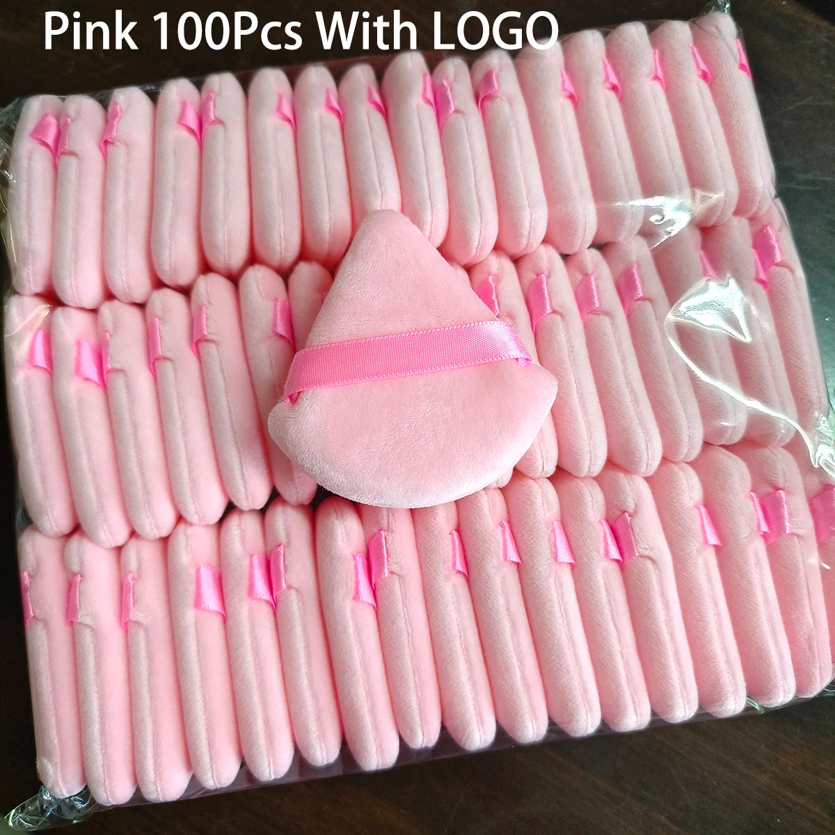 100Pcs Customized Logo Powder Puff Face Triangle Makeup Tool Powder Soft Cosmetic Puff Makeup Foundation Sponge Beauty Tool