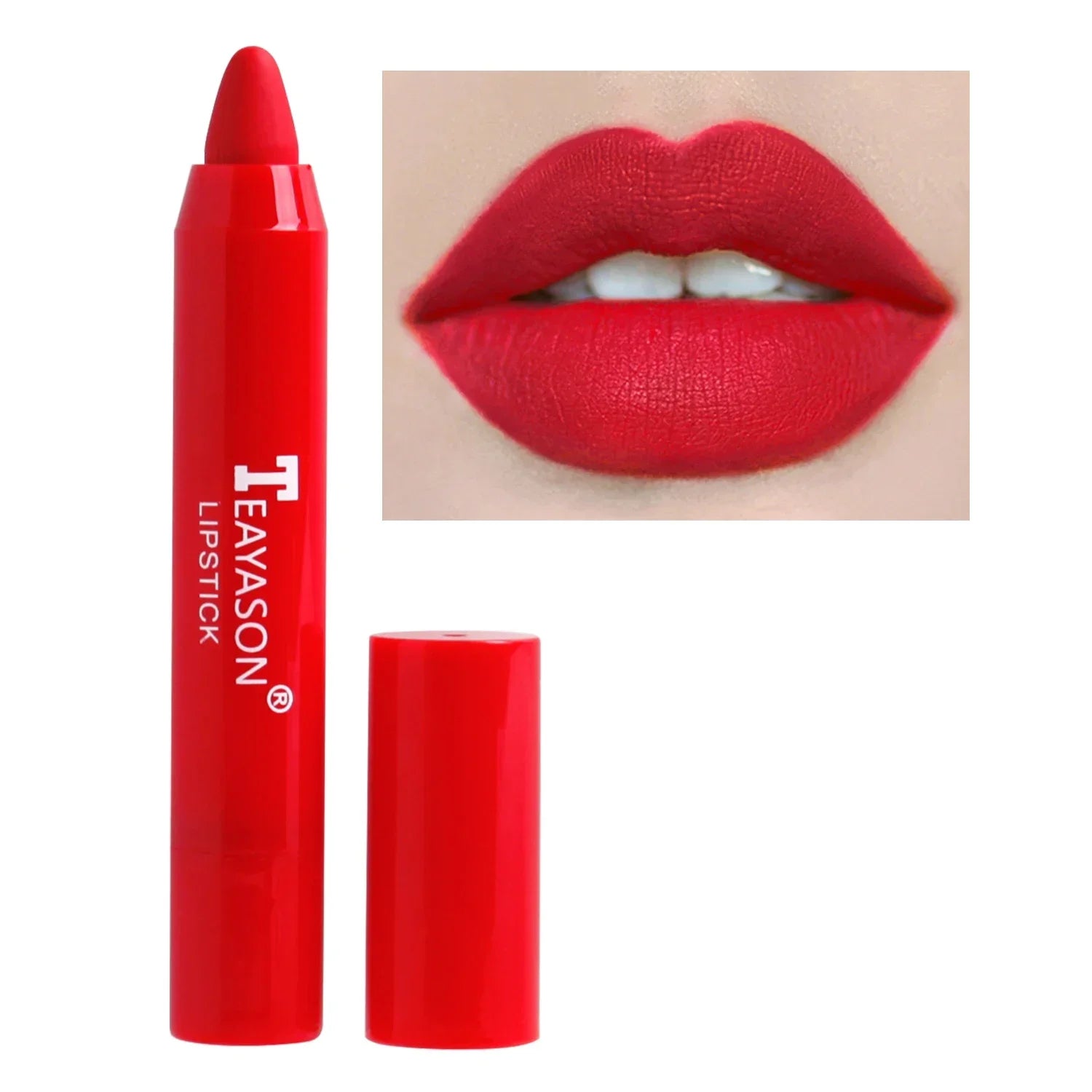 Matte Moisturizing Crayon Lipstick Makeup Pink Red Long Lasting Color Rendering Waterpoof Non-Stick Cup Lip Tint Woman Cosmetics