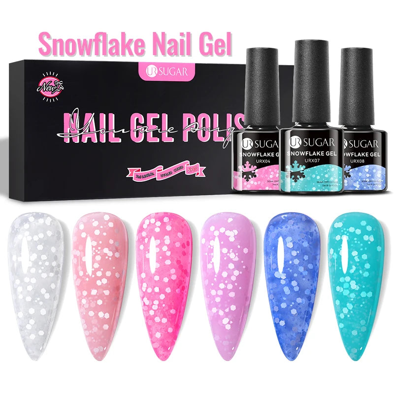 UR SUGAR 6Pcs Color Gel Nail Polish Kit 7ml Glass Bottle Soak Off UV LED Nails Varnish Gel Whole Set Semi Permanent Nail Art Gel