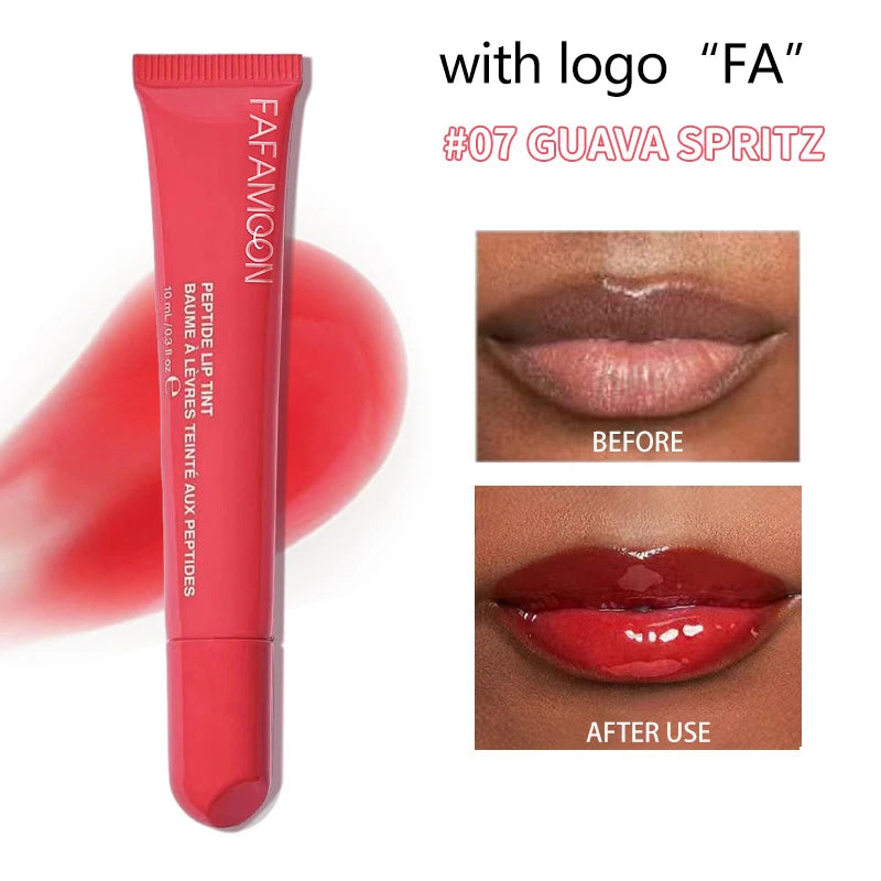 Rhod Peptide Lip Tint 10ml Sheer Color Hydrating Glossy Finish Liquid Lipstick Long-Lasting Moisturizing Lip Gloss