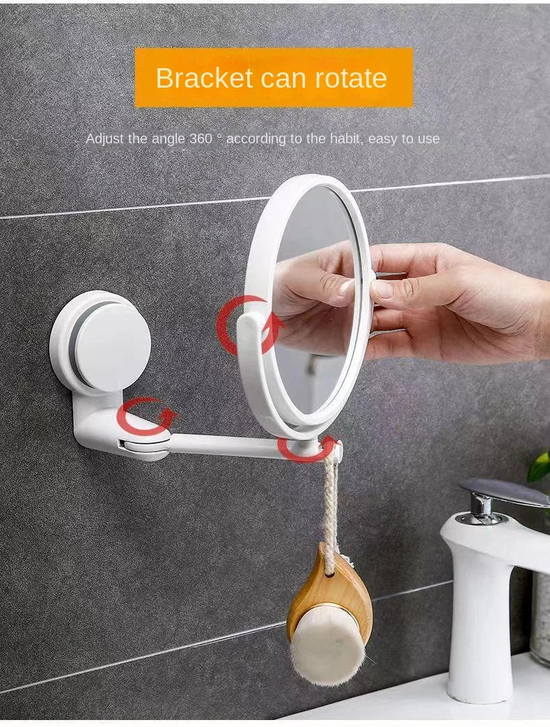 Wall Mirror Folding Arm Extend Bathroom Mirror Without Drill Swivel Bathroom Mirror Suction Arm Double Side Cosmetic Makeup