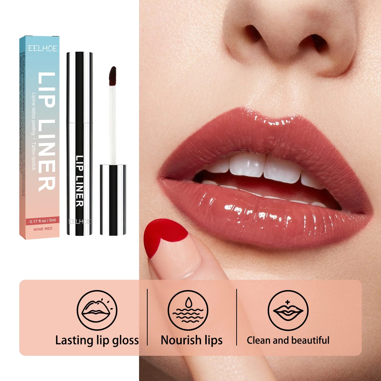 3 Colors Peel Off Lip Liner Tattoo Waterproof Long Lasting Matte Velvet Lip Tint Sexy Red Contour Lips Make Up Cosmetics