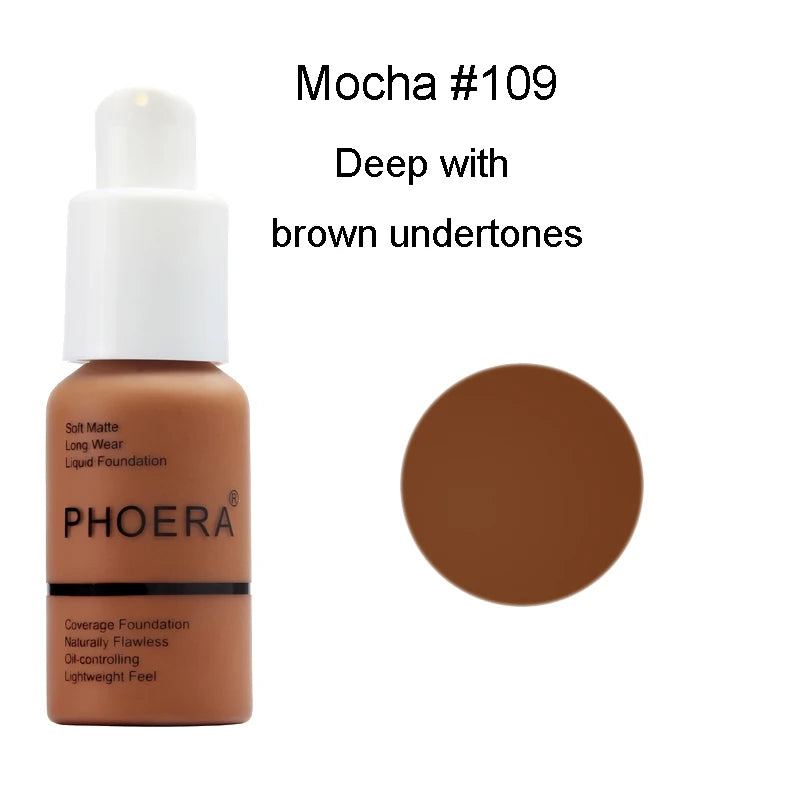 PHOERA 30ml Liquid Foundation Set Oil-control Concealer Cream Hydrating Long Lasting Hydrating Makeup Foundation TSLM1