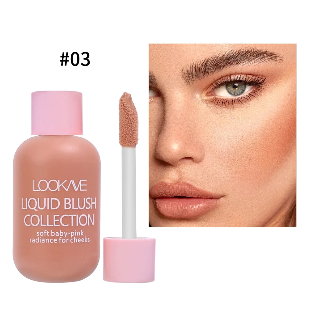 Mini Moisturizing Liquid Blush Waterproof Lasting Natural Brighten Contour Blusher Makeup Color Rendering Face Pigment Cosmetics