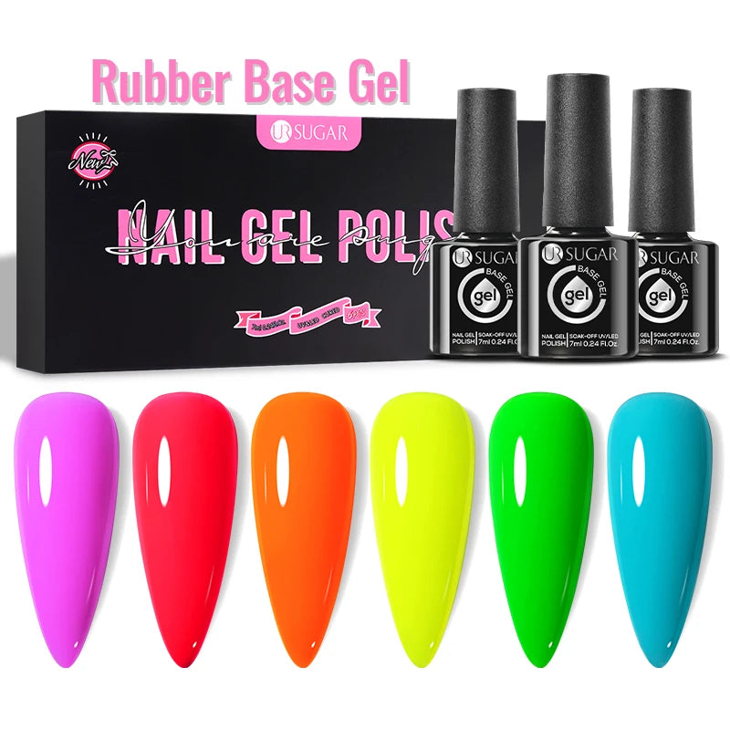 UR SUGAR 6Pcs Color Gel Nail Polish Kit 7ml Glass Bottle Soak Off UV LED Nails Varnish Gel Whole Set Semi Permanent Nail Art Gel