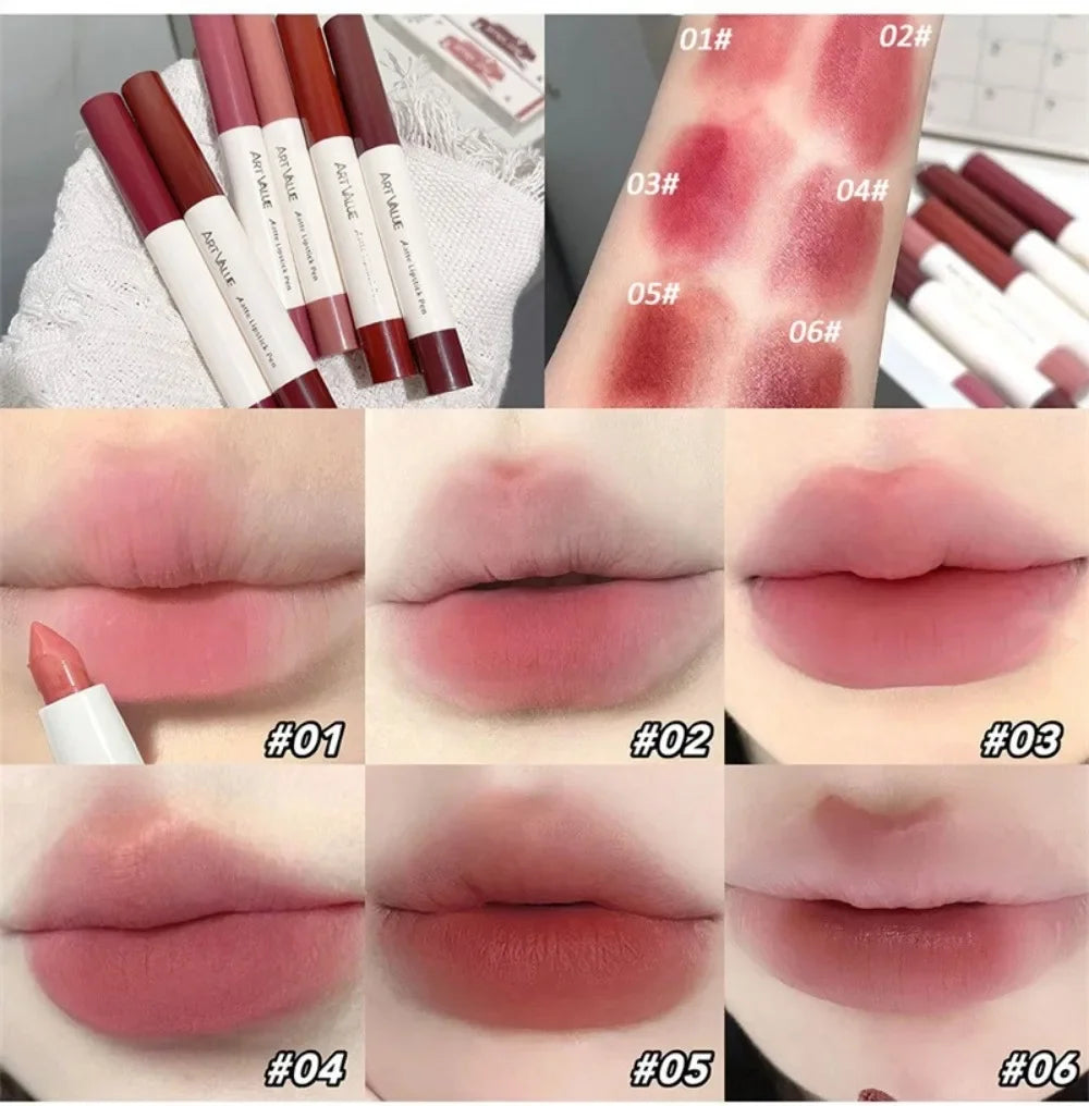 Matte Pink Lipstick Pencil Non-stick Cup Lasting Contour Lip Liner Pencil Waterproof Crayon Pigments Lipliner Pen Lips Makeup