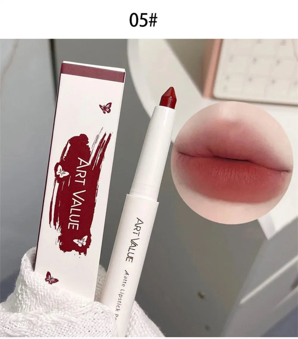 Matte Pink Lipstick Pencil Non-stick Cup Lasting Contour Lip Liner Pencil Waterproof Crayon Pigments Lipliner Pen Lips Makeup