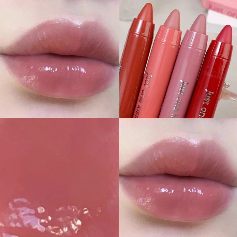 Matte Moisturizing Crayon Lipstick Makeup Pink Red Long Lasting Color Rendering Waterpoof Non-Stick Cup Lip Tint Woman Cosmetics