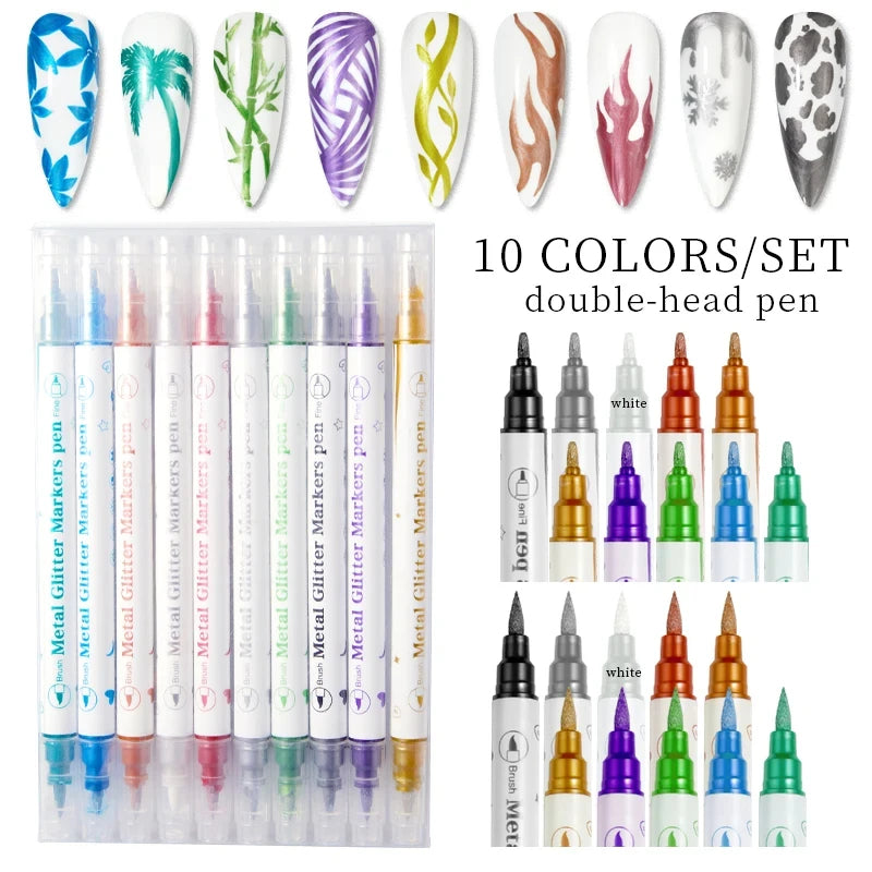 1Set Nail Art Drawing Pen Graffiti Nail Acrylic Pen Waterproof Painting Liner DIY 3D Abstract Line Nail Art Beauty Tool Manicure