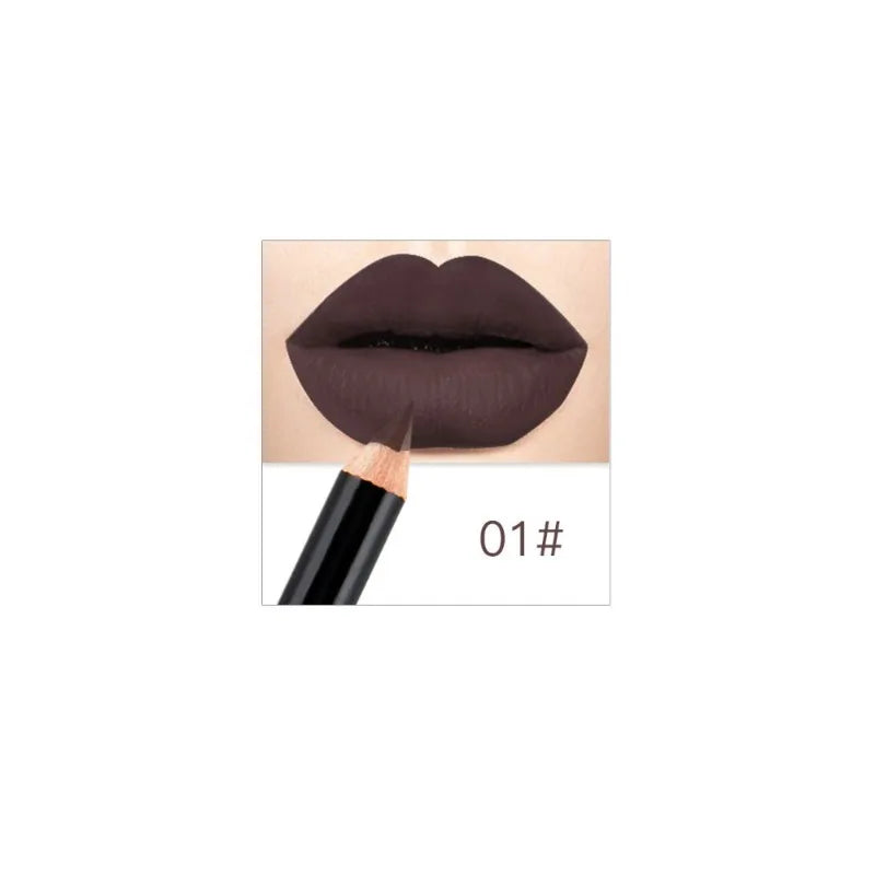 Professional 12 Color Matte Brown Lip Liner Waterproof Long Lasting Moisturizing Sexy Lip Pencil Women Natural Lipstick Makeup