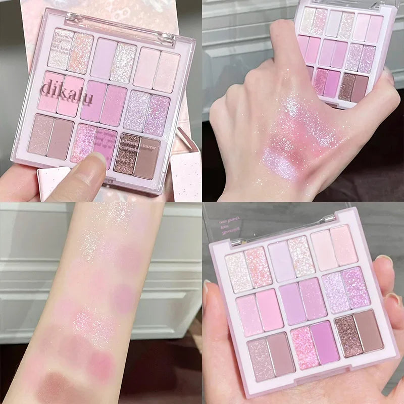 18 Colors Color Blocking Eyeshadow Palette Korean Makeup Summer Ice Cream Color Eyeshadow Pink  Purple Makeup Palette Cosmetics