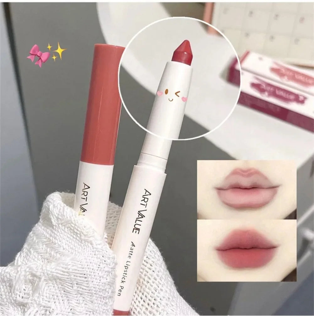 Matte Pink Lipstick Pencil Non-stick Cup Lasting Contour Lip Liner Pencil Waterproof Crayon Pigments Lipliner Pen Lips Makeup