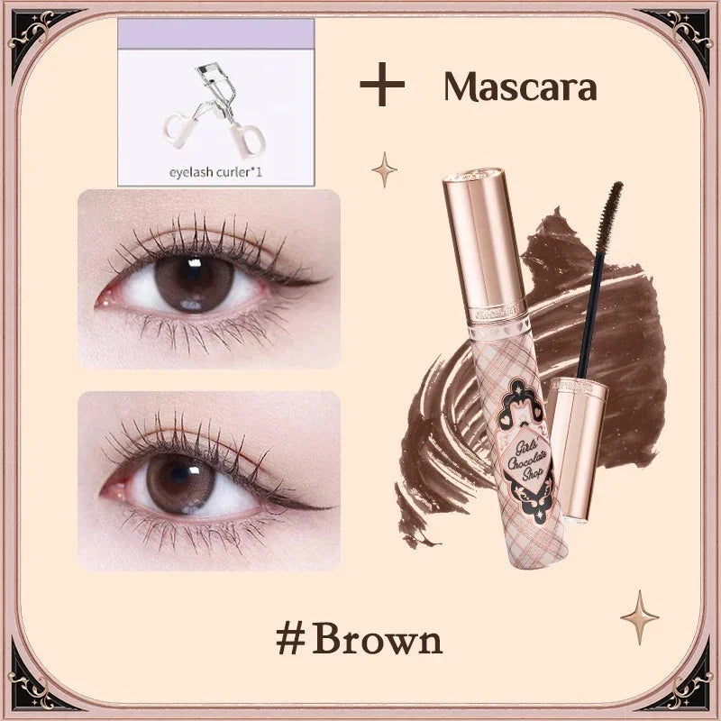 Flower Know Chocolate Shop Mascara Black Brown Makeup With Fibre Brush Lengthening Black Mascara,Perfectly Defined Lashes 3.5ml