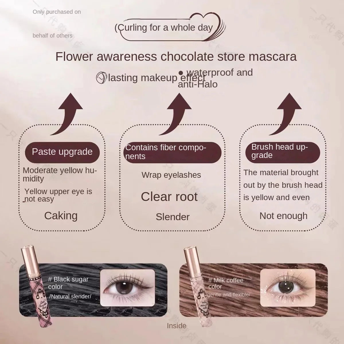 Flower Know Chocolate Shop Mascara Black Brown Makeup With Fibre Brush Lengthening Black Mascara,Perfectly Defined Lashes 3.5ml