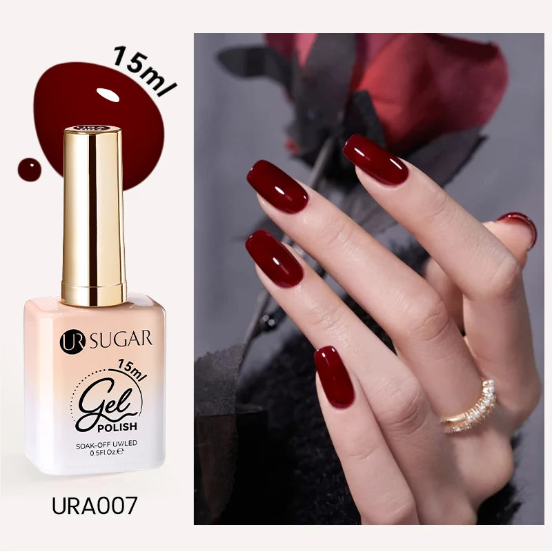 UR SUGAR 15ml Cherry Red Series Color Gel  Party Colors Gel Varnishes All For Nails Soak Off UV LED Semi Permanent Nail Art