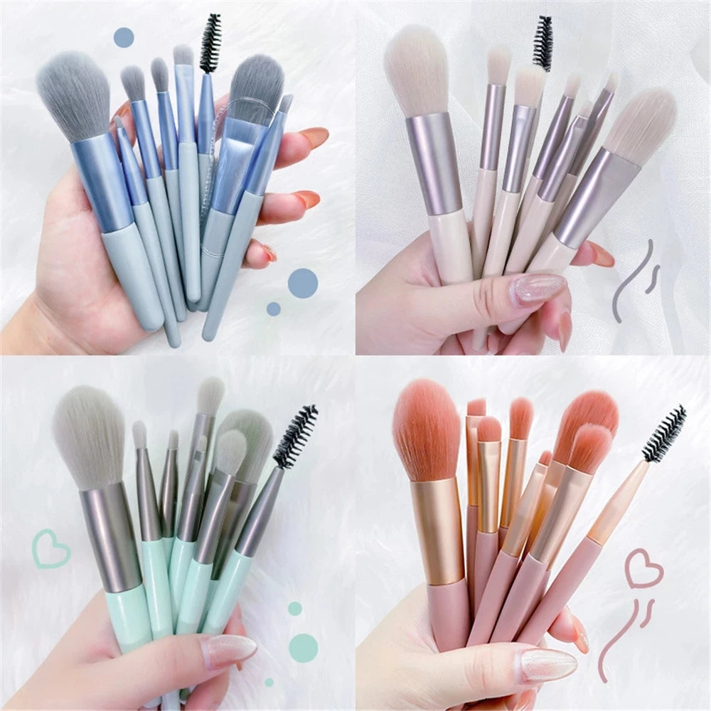 8Pcs Makeup Brush Set Makeup Concealer Brush Blush Loose Powder Brush Eye Shadow Highlighter Foundation Brush Beauty Tools