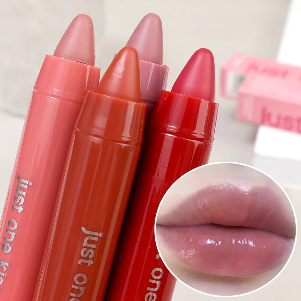 Matte Moisturizing Crayon Lipstick Makeup Pink Red Long Lasting Color Rendering Waterpoof Non-Stick Cup Lip Tint Woman Cosmetics