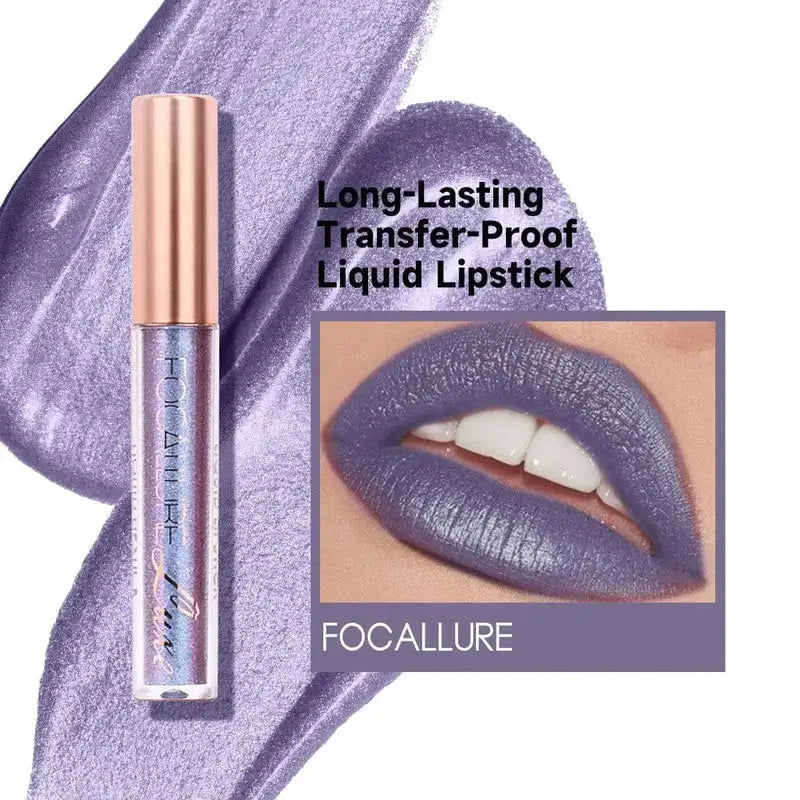 FOCALLURE Makeup Glitter Lip Gloss Waterproof Long-lasting Moisturize Luminous Liquid Lipstick Lips Makeup Women Cosmetics